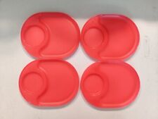 NEW Tupperware Snackatizer Pastel Watercolor Snack Plates Red Only FREE US SHIP picture