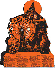 HALLOWEEN Decoration WITCH FORTUNE WHEEL GAME Vintage Beistle 1927 Reproduction picture