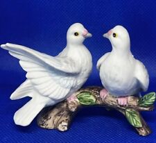Vintage Lefton White Dove Love Birds on branch Figurine picture