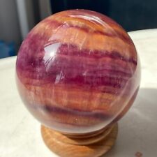 1.48LB Natural Rainbow Fluorite Sphere Quartz Crystal Ball Stone Healing Y02 picture