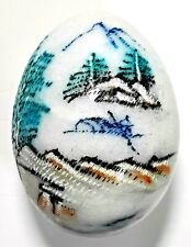 Collectible stone decorated engraved egg  pre-owned picture