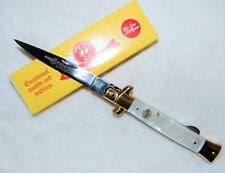 Kissing Crane Classic Genuine Pearl Handle Folding Stiletto Pocket Knife - NEW picture