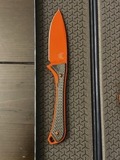 Benchmade Altitude Orange CPM S90V Drop Point Plain Edge CF Handle, Sheath picture