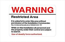Warning Restricted Military Area 51 Reproduction metal sign picture