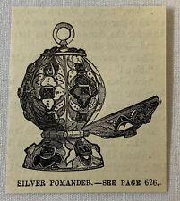 1877 small magazine engraving ~ SILVER POMANDER picture