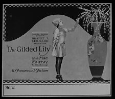 CRACKED Magic Lantern Slide THE GILDED LILY C1921 MOVIE ADVERT US SILENT FILM picture