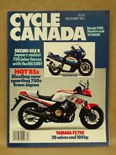 Vtg December 1984 Cycle Canada Motorcycle Magazine Yamaha FZ750 Suzuki GSX-R750 picture