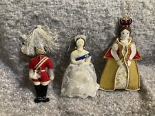 3 ST NICOLAS Christmas Ornaments Felt Royal Guard Victoria Queen Elizabeth RARE picture