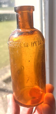 NICE MEDIUM AMBER COLORED PEROXIDE OF HYDROGEN BOTTLE 1910'S ERA DUG L@@K picture