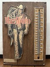 Vintage Circa 1970 Marlboro Man Cigarette Advertising Thermometer Sign Cowboy picture