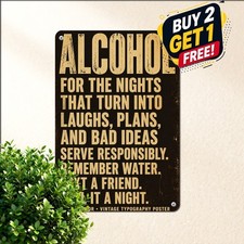 Alcohol Consumption Warning Metal Sign Retro Bar Pub Wall Decor 8x12 picture