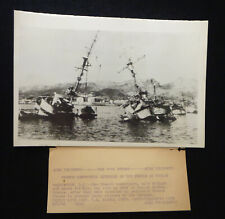WW2 Original ACME Telephoto French Destroyers Scuttled at Toulon 6 x 9 Photo picture
