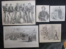 5 1884 Civil War Prints - Images of Colonel Elmer Ephraim Ellsworth & Zouaves picture
