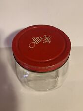 Vintage ALTA COFFEE GLASS JAR WITH ALTA STEEL LID 6 INCH TALL picture