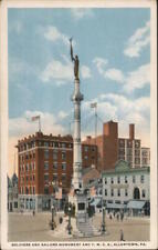 Allentown,PA Soldiers and Sailors Monument and Y.M.C.A. Lehigh County Postcard picture