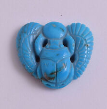Egyptian winged Scarab-Hand Carved Turquoise Scarab Beetle picture