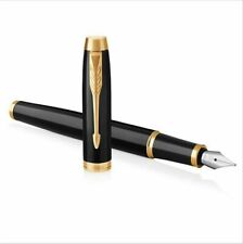 Outstanding Black/Gold Clip Parker Pen IM Series Medium (M) Nib Fountain Pen picture