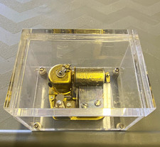 Berman & Anderson Inc Wind-Up Music Box Mechanism Clear Acrylic Case Japan picture