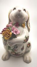 Royal Albert Old Country Floppy Eared Bunny Roses White Rabbit With Upc Tag  picture