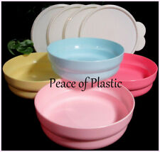 Tupperware NEW Impressions Vintage Pastel Cereal Bowls with Seals Set of 4 picture