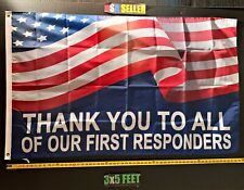 First Responders Flag FREE USA SHIP B Firefighters Cop Law Poster USA Sign 3x5' picture