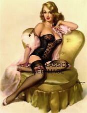Who Me-Sexy Girl In Boosteeyay PINUP CHEESECAKE GIL ELVGREN POSTER HEART CHAIR picture