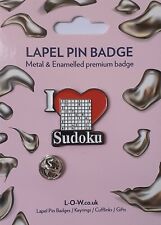 I Love Sudoku Word Puzzles Metal & Enamelled Novelty Lapel Pin Badge JKB11-52 picture