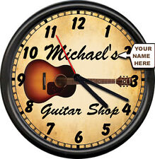 Personalized Guitar Shop Owner Sales Service Luthier Instrument Sign Wall Clock  picture