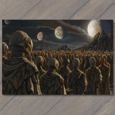 POSTCARD Alien God Civilization Religious Deity Ceremony Sacred Ritual Spaceship picture