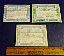 3 Vintage Navy Equator Crossing Cards Neptune Rex Shellbacks Name: Lee H. Day picture