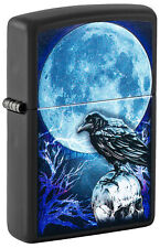 Zippo Moonlight Crow Design Black Matte Windproof Lighter, 218-093680 picture