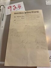 924 CIVIL WAR GENERAL RUFUS INGALLS US MILITARY TELEGRAM ARMY POTOMAC 1863 picture