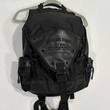 Army National Guard Military Black Tactical Backpack Computer Laptop Bag Leather picture