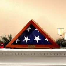 Military Veteran's Memorial Burial Flag Display Case with Personalized Plaque picture