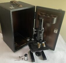 Vintage AO Spencer Microscope 263293 Wood Case Adjustable Mirror Illuminator picture
