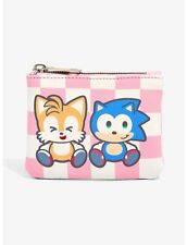 Sonic the Hedgehog & Tails Checkered Coin Purse Wallet Pink picture