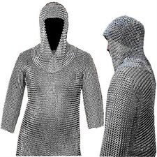 Museum Replica Handmade Medieval Chain Mail Shirt Coif Set NEW picture