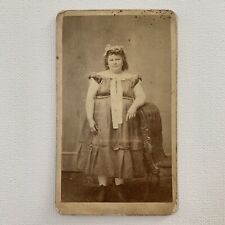 Antique CDV Photograph Plus Size Woman Fat Lady Circus Sideshow Columbus OH picture