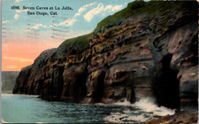 1915 Seven Caves La Jolla San Diego CA Postcard L.L. Ensign Scenic View picture