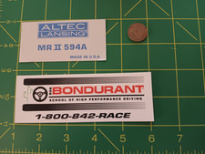 SMALL PAIR VINTAGE FOIL AL/BOND Sticker / Decal  RACING ORIGINAL old stock picture