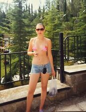 2000s Young Pretty Woman Swimsuit Curvy Lady Posing Vintage Photo picture