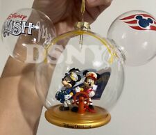 Disney Cruise Line Wish Captain Mickey & Minnie Glass Christmas Ornament DCL New picture