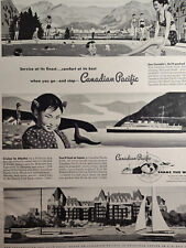 1950 Original Esquire Art Ad Advertisement Canadian Pacific Hotels Cruise Ships picture
