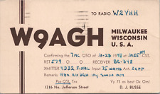 Vintage 1947 Ham Radio QSL Card Milwaukee Wisconsin -  Posted picture