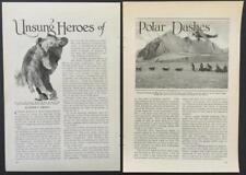 Eskimo Sled Dogs 1929 pictorial “Heroes of Polar Dashes” Byrd Shackleton Walden picture