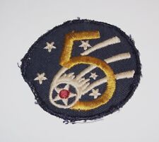 SALTY ORIGINAL TWILL WW2 AUSSIE MADE AAF 5th AIR FORCE PATCH OFF UNIFORM picture