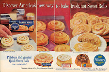 1961 PILLSBURY Cinnamon Carmel Nut Rolls Food 2 Page Vintage Magazine Print Ad picture