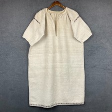 Antique Hand Embroidered Peasant Dress Ukrainian Vyshyvanka Handwoven Linen picture