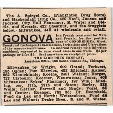 Gonova French Gonorrhoea Treatment Kidd Drug Co Milwaukee 1898 Clip AF7-SS9 picture
