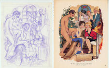 Doug Sneyd Signed Original Pencil Prelim Playboy Art Sketch Dec. 1985 Christmas picture